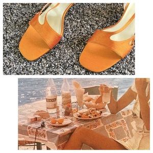 Vintage Shoes Sandals | Heels | Orange